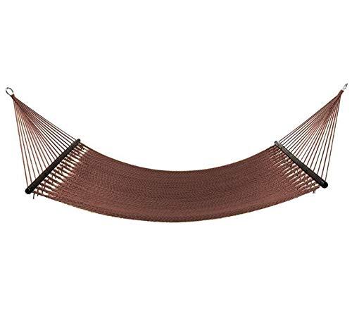 Project One 10FT Polyester Soft-Spun Rope Hammock, 51inch Large Double Wide Two Person with Spreader Bars - for Outdoor Patio, Yard, and Porch (Mocha)