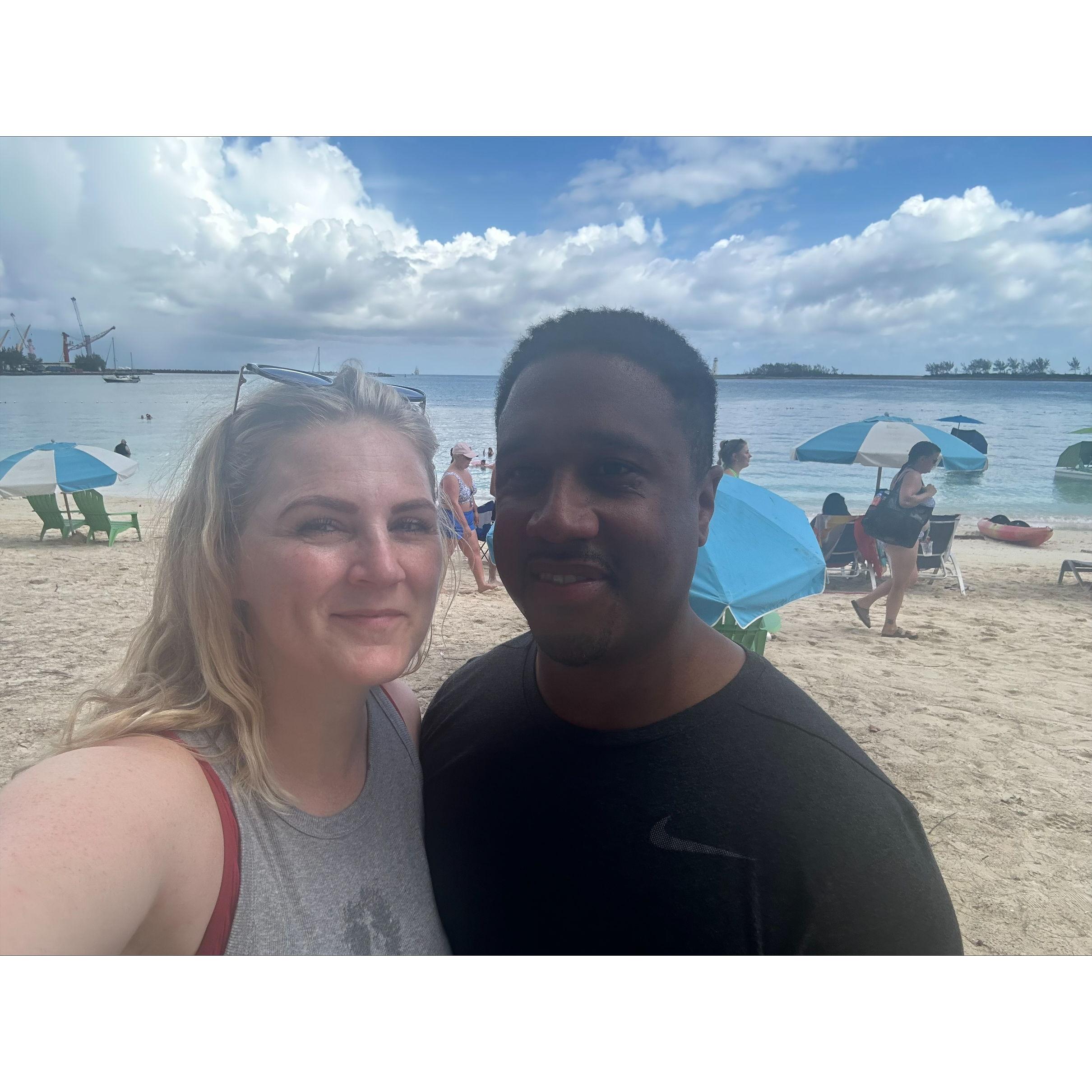 Junkanoo Beach in Nassau where Aaron proposed. 6/30/2023