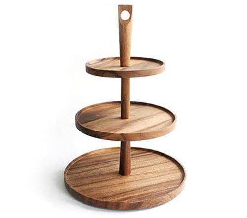 3 Tier Cupcake Stand and Serving Tray for Donuts and Desserts | Tiered Tray and Cupcake Holder | Wedding Cake Stand and Tea Party Decorations | Handmade Rustic Wood Cake Stand Set