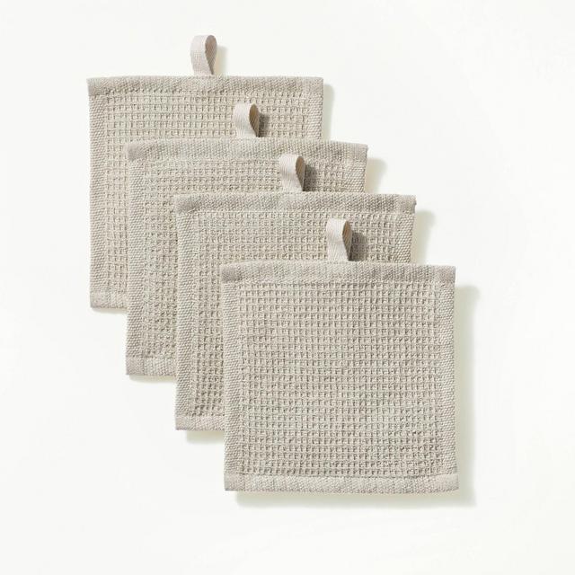 6"x6" 4pk Dish Clothes Natural Stone - Figmint™