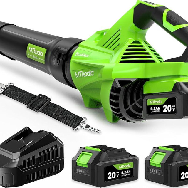 Leaf Blower Cordless, New Upgraded 1200W Brushless Motor Leaf Blower, 700CFM 200MPH with 3 Speed Modes, 160Mins Max Runtime, Handheld Electric Blower for Lawn Care, Yard, Dust & Snow (Green)