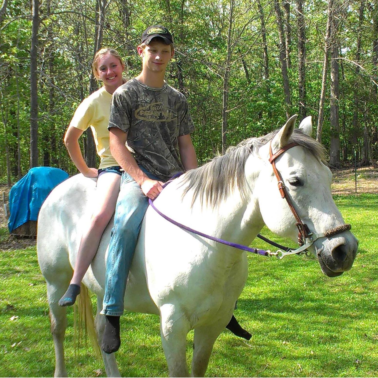 Gregory's first time riding a horse 2015