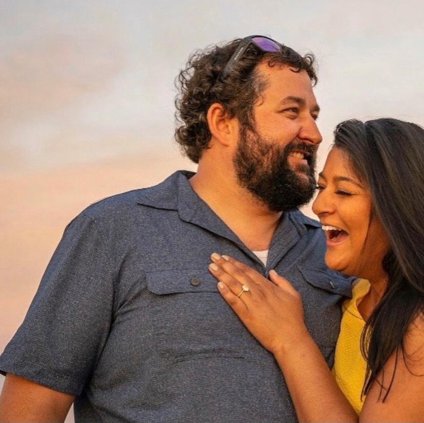 Just after Kevin asked Aleena to marry him at West Dennis Beach on Cape Cod.