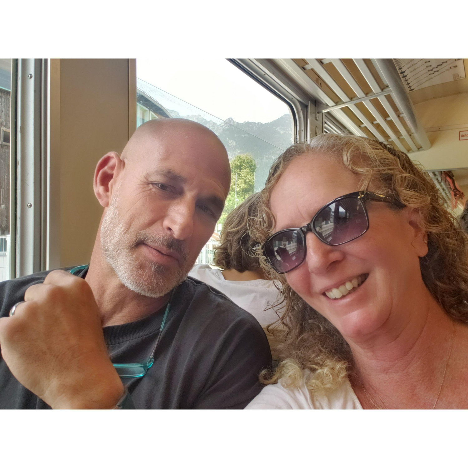 2024 - first vacation - Munich, Germany. On the cogwheel train up to Zugspitze