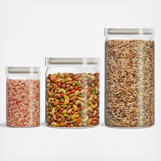 3-Piece Glass Canister Set