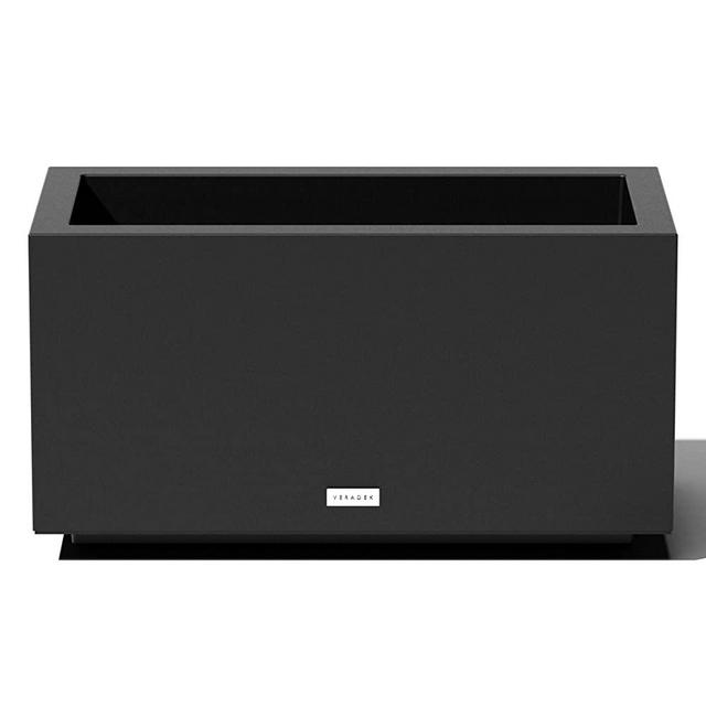 Veradek Block Series Indoor/Outdoor Long Box Planter (13" H x 11" W x 25" L, Black)