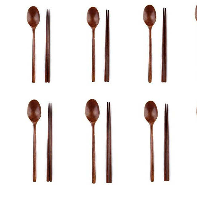 Ecloud Shop 2PCS Woden Chopsticks Sets Korean dinnerware Combinations 10 Sets