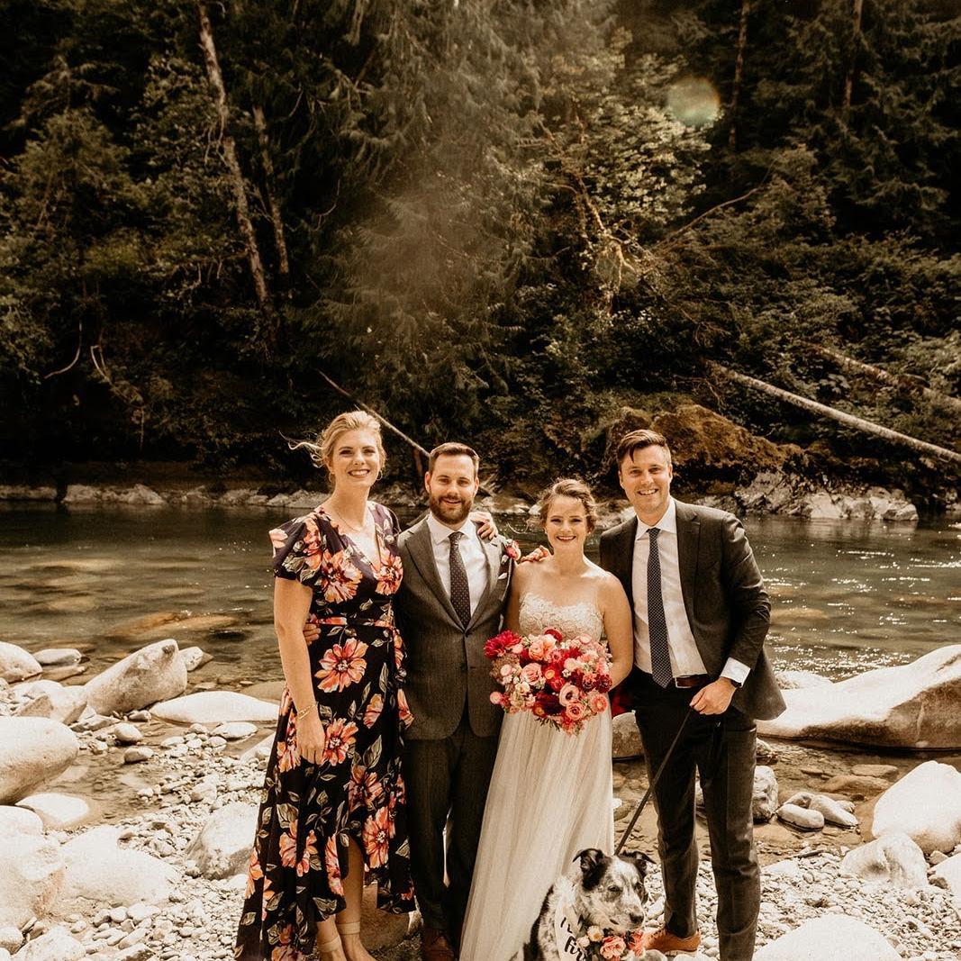 With Jon and Catherine on their wedding day. Granite Falls, WA. 2021.