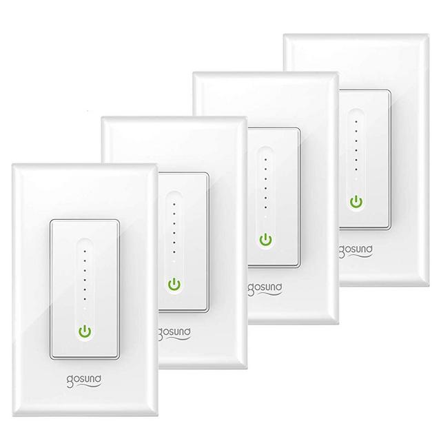 Gosund Smart Dimmer Switch, Smart WiFi Light Switch Dimmable Works with Alexa, Google Home, Remote Control & Timer, Fan Speed Control, Single-Pole,Neutral Wire Required, No Hub Required(4 Pack)