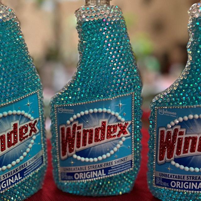 Rhinestone Bedazzled W I N D E X Glass Window Cleaner Spray New full 23 oz Refillable Bling Cleaning Car House Boat bling housekeeping