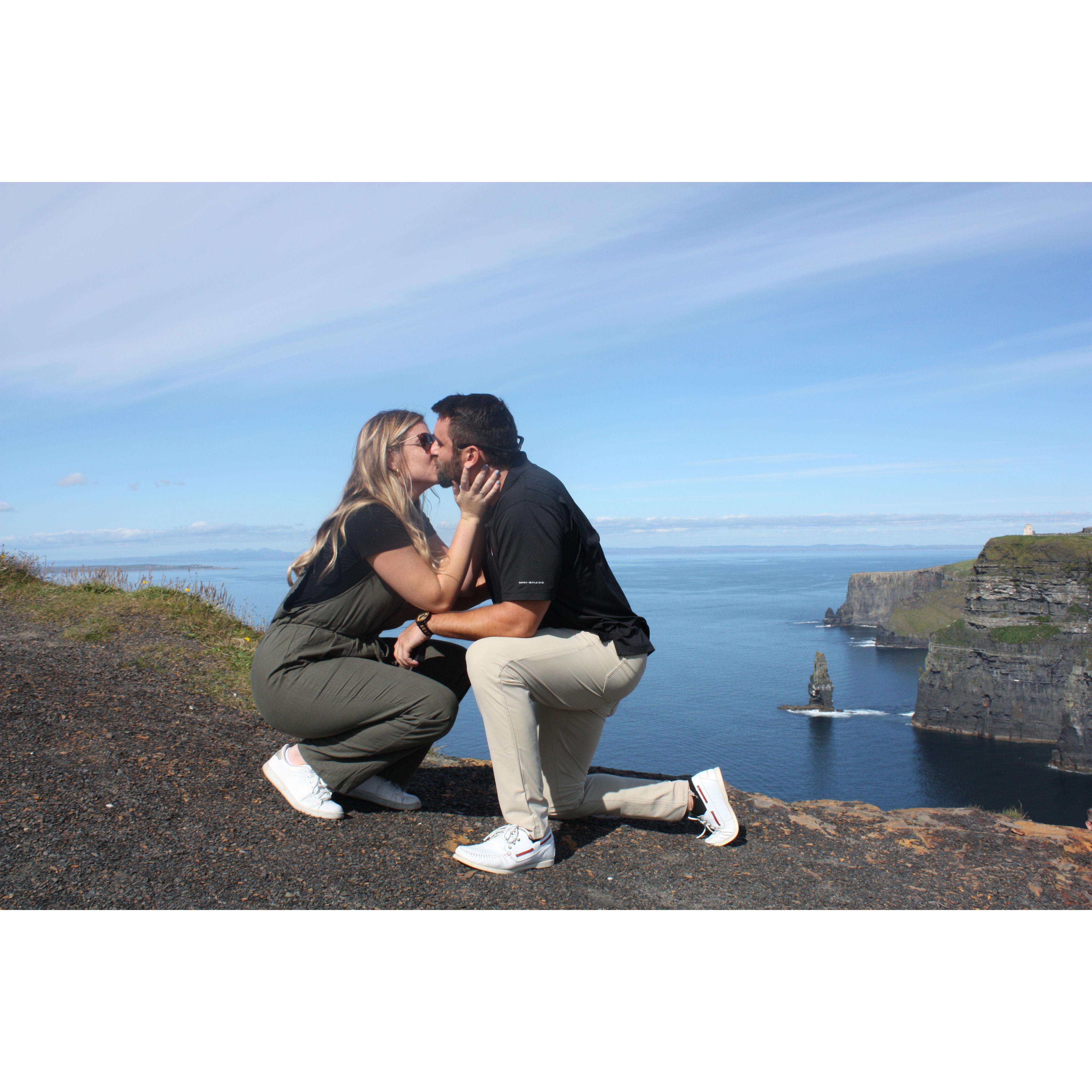 Our engagement at the Cliffs of Moher in Ireland