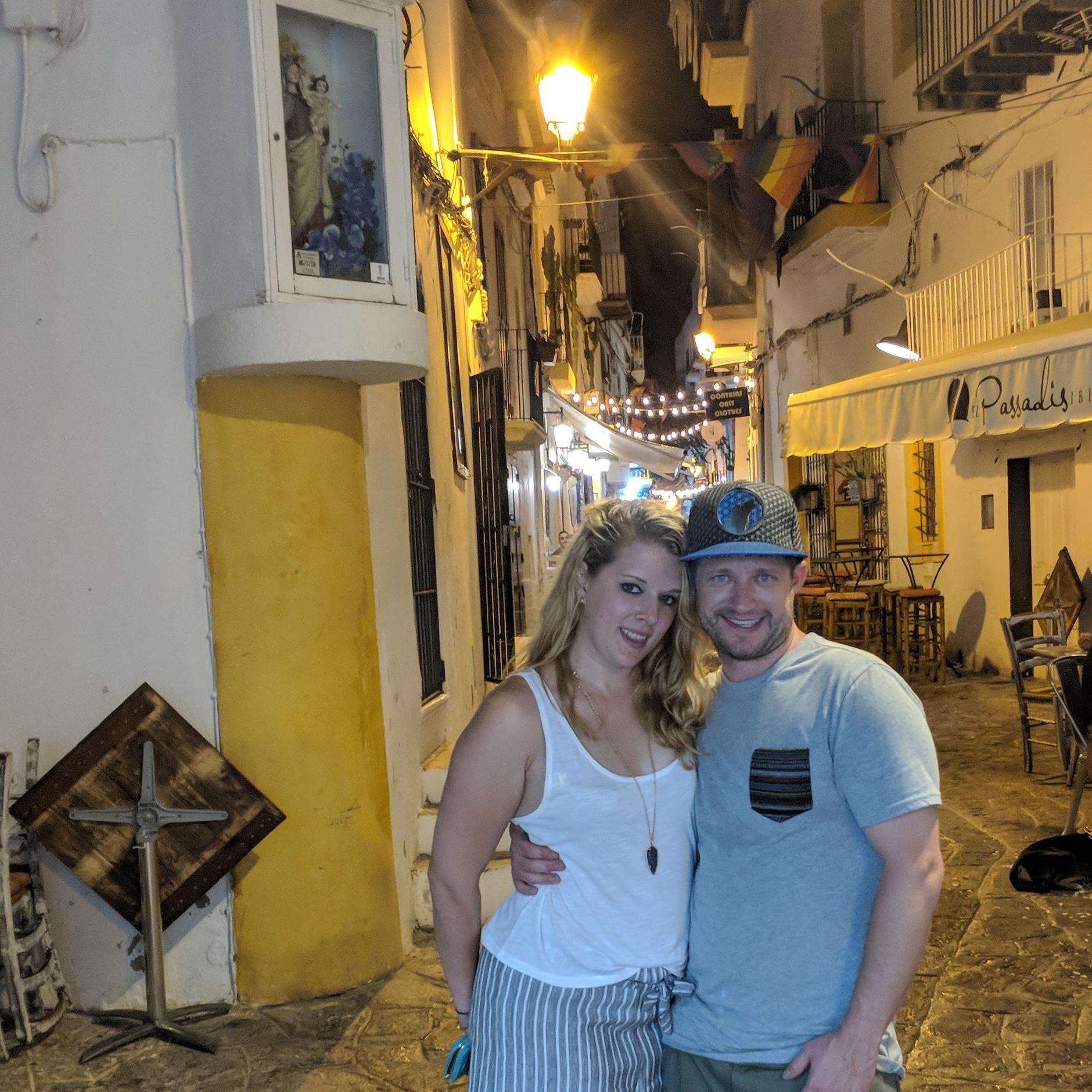 Exploring the streets of Old Town Ibiza.