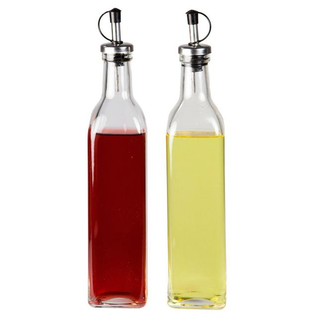 Home Basics® Gourmet 2-Piece Oil and Vinegar Glass Bottle Set