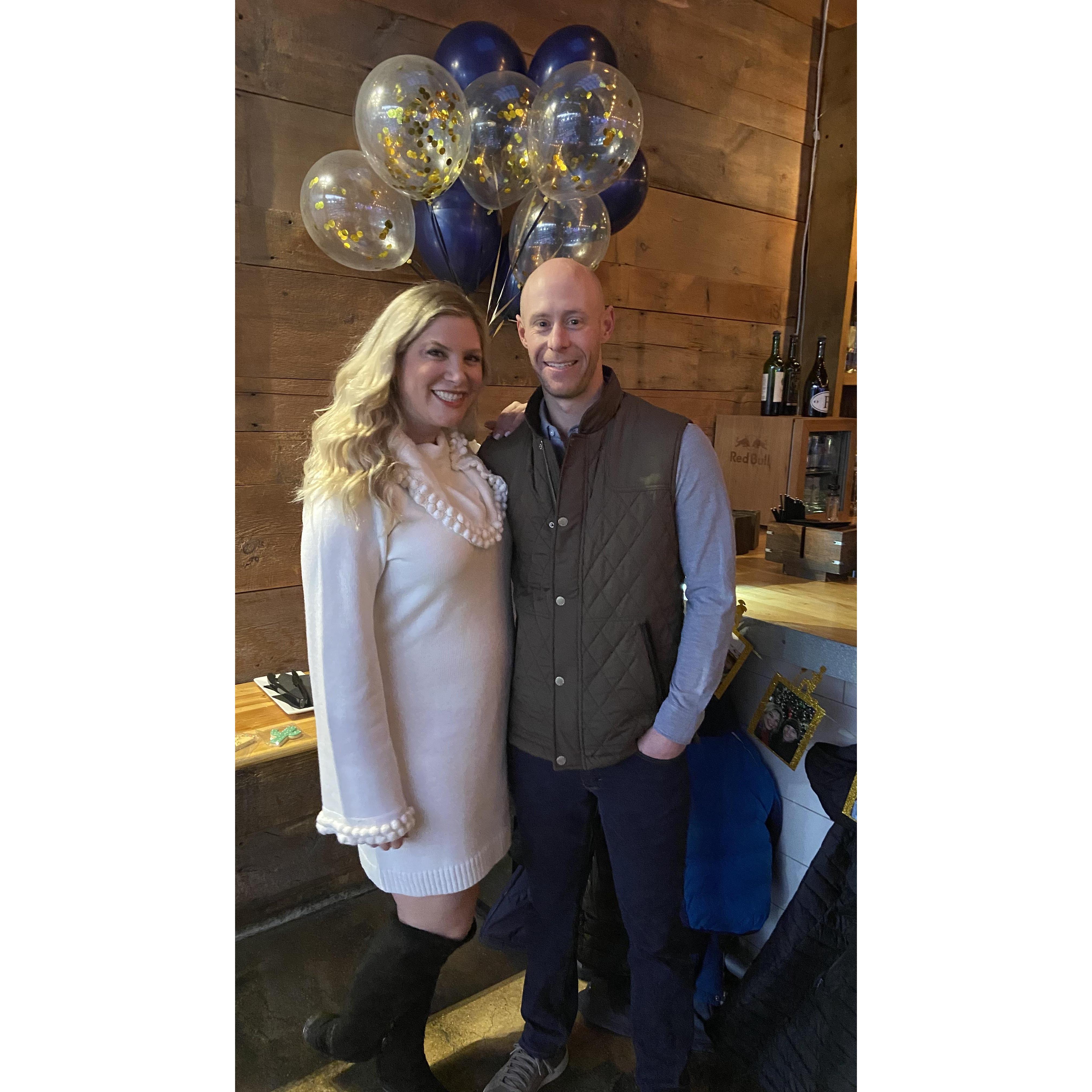 Celebrating our Engagement with family and our wedding party!