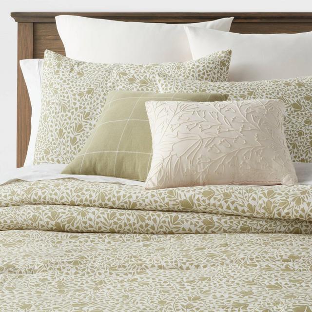 8pc King Floral Comforter Set Green - Threshold™