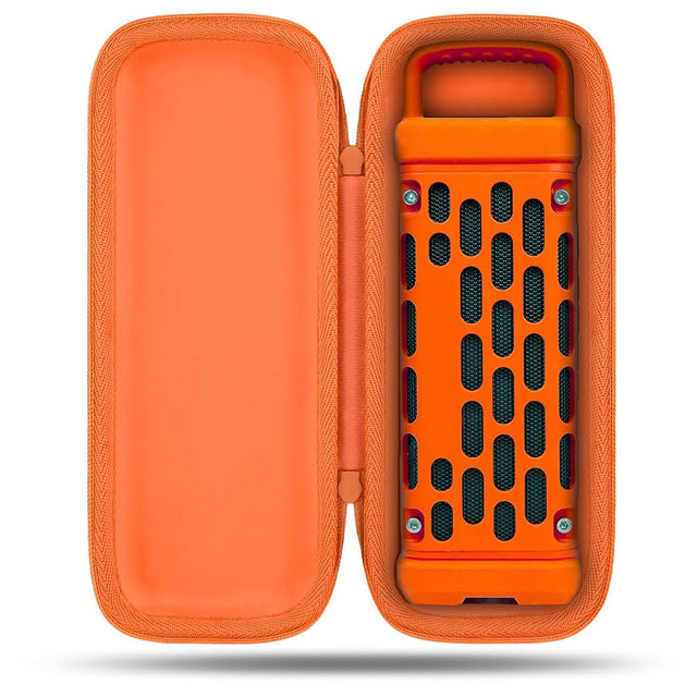 co2CREA for Turtlebox Ranger Loud Outdoor Portable Bluetooth 5.4 Speaker, Hard Carrying Case with Handle, Shockproof Protective Travel Storage Case, Orange