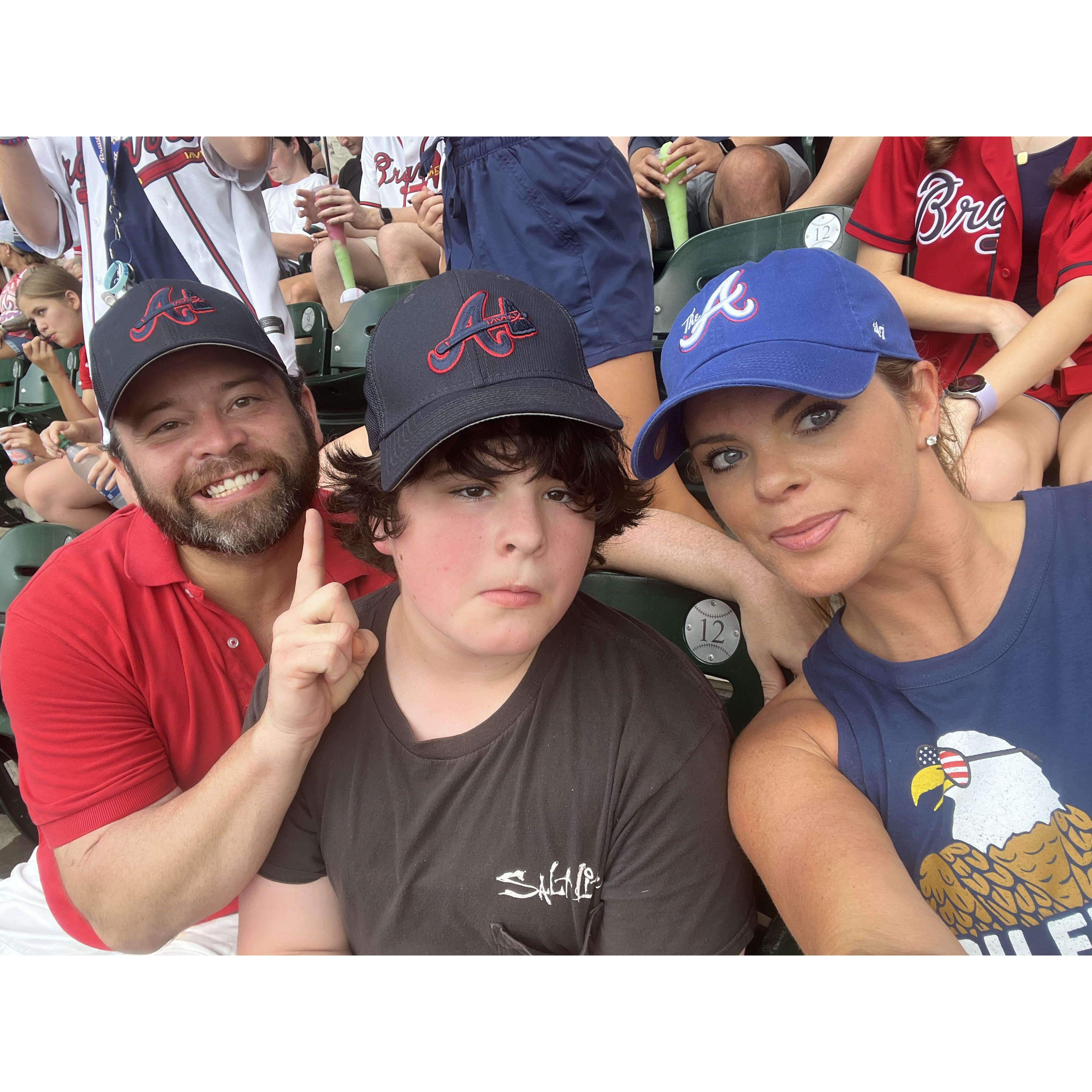 At the Braves game with our "package deal."