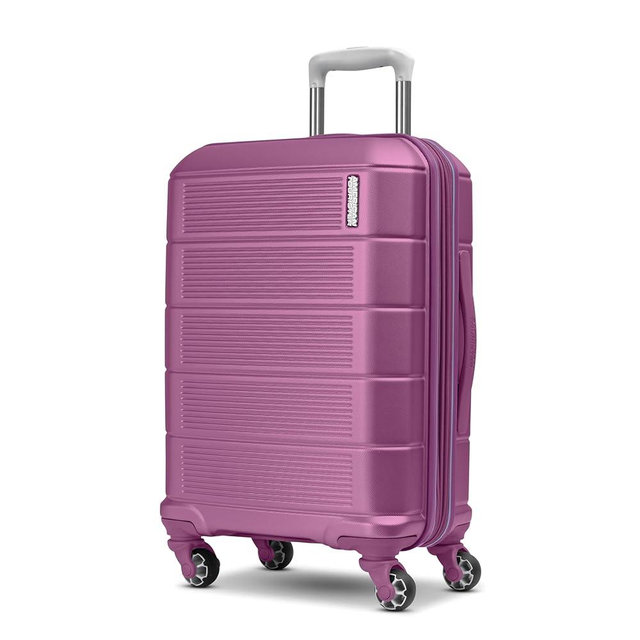 American Tourister Stratum 2.0 Expandable Hardside Luggage with Spinner Wheels, Hyper Violet, Carry-on
