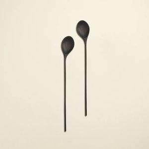 Cherry Wood Spoons - Set of 2 in Ebony (Serving)