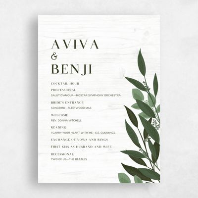 Light Wood, Grey Wedding Program - Summerlin