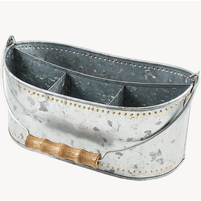 Southern Living Modern Countryside Galvanized Iron Drink Caddy