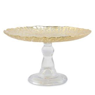 VIETRI Rufolo Glass Gold Crocodile Small Cake Stand