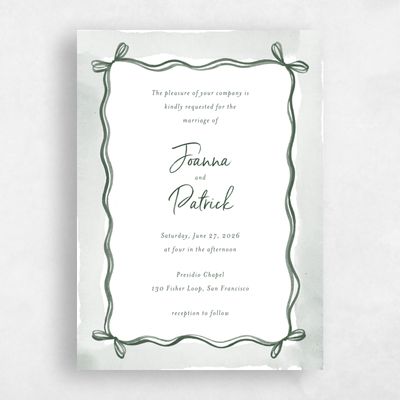 Evergreen Wedding Invitation - Darlington Classic