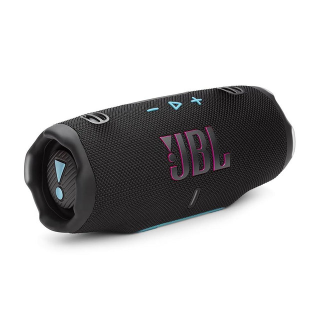 JBL Charge 6 - Portable Waterproof & Drop-Proof Bluetooth Speaker, Bold Pro Sound with AI Sound Boost, 28Hrs of Playtime, Built-in powerbank & Comes with a Sturdy/Removable Carrying Strap (Funky)
