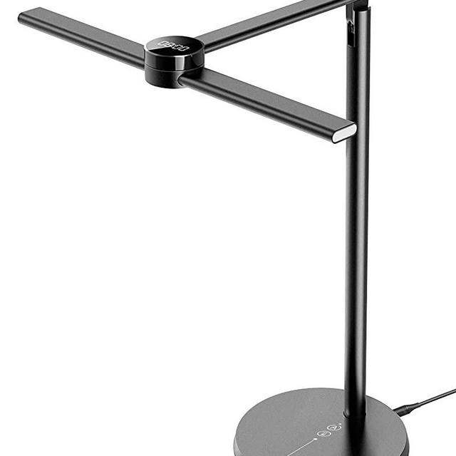 EZVALO Smart LED Desk Lamp with APP, Eye-Caring Auto-Dimming Table Lamp with Motion Sensor, 11.8" Wide Illumination, 540 Lumens, Desk Light for Home Office, Reading, Studying (Black)
