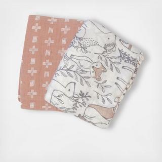 Ezra Assorted Swaddle Blanket, Set of 2
