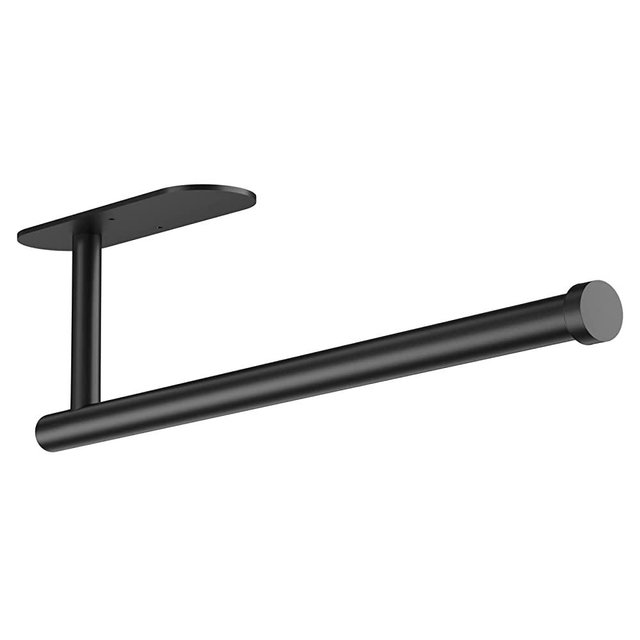 Paper Towel Holder, Self Adhesive or Screw Mounting, Black Paper Towel Holder Wall Mount, SUS304 Stainless Steel Paper Towel Holder Under Cabinet for Kitchen, Counter, Cabinet, Bathroom