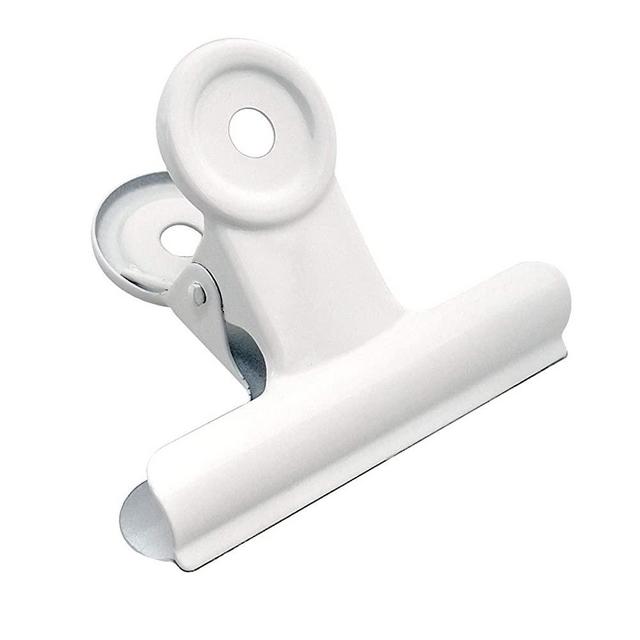 Coideal 12 Pack Large White Bull Clips - Metal Hinge Clip File Paper Clamps for Crafts, Food Bags, Drawings, Photos at Home Kitchen & Office (2 1/2 Inch)
