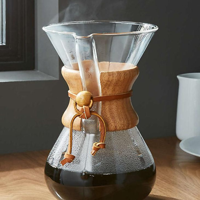 Chemex ® 6-Cup Glass Pour-Over Coffee Maker with Natural Wood Collar
