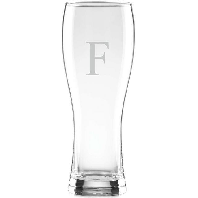 Lenox Tuscany Monogram Barware Wheat Beer Glasses, Set of 4, Block Letters