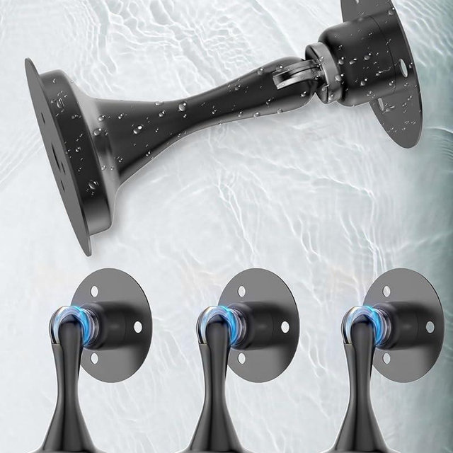 Magnetic Door Stoppers for Bottom of Door - 4 Pack Stainless Steel Door Stops Holder Catch for Wall Floor Mount - Easy No Drilling 3M Adhesive & Screws Keep Door Open Home Office Hotel Bedroom(Black)