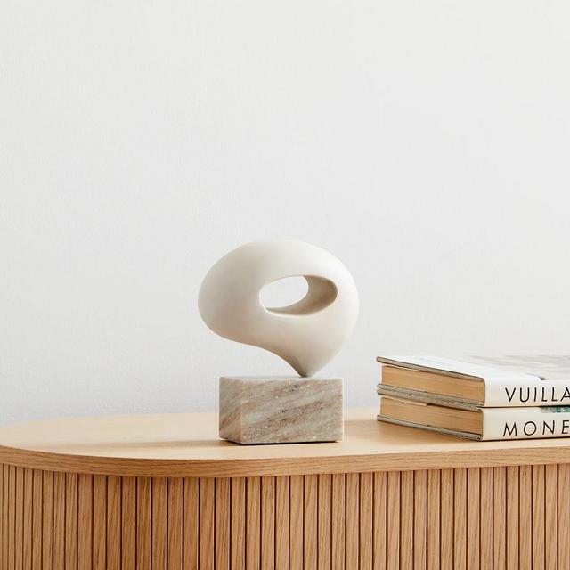 Alba Wood Sculpture, White, Individual