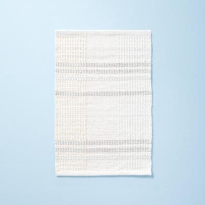 2' x 3' Indoor/Outdoor Textured Stripe Accent Rug Sour Cream - Hearth & Hand™ with Magnolia