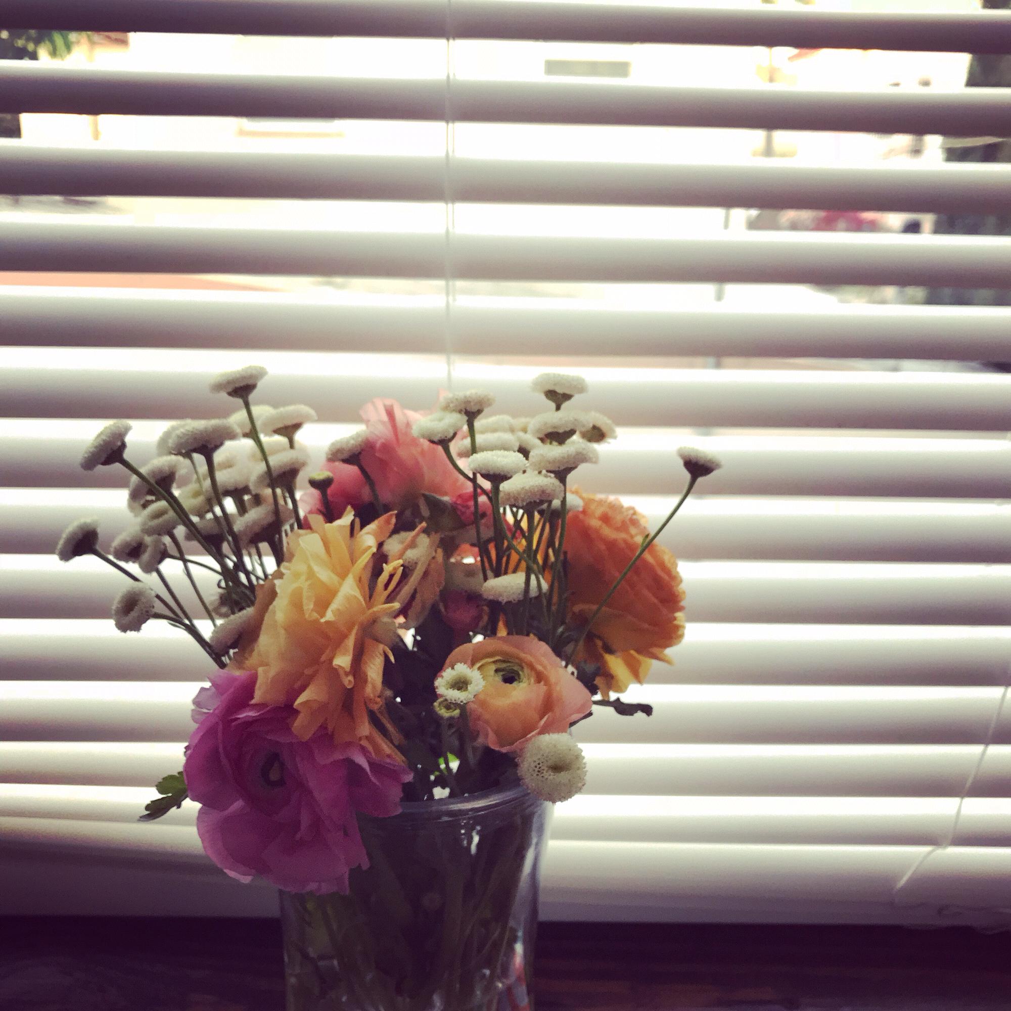 1st year anniversary flowers which I still have on my bedside table.