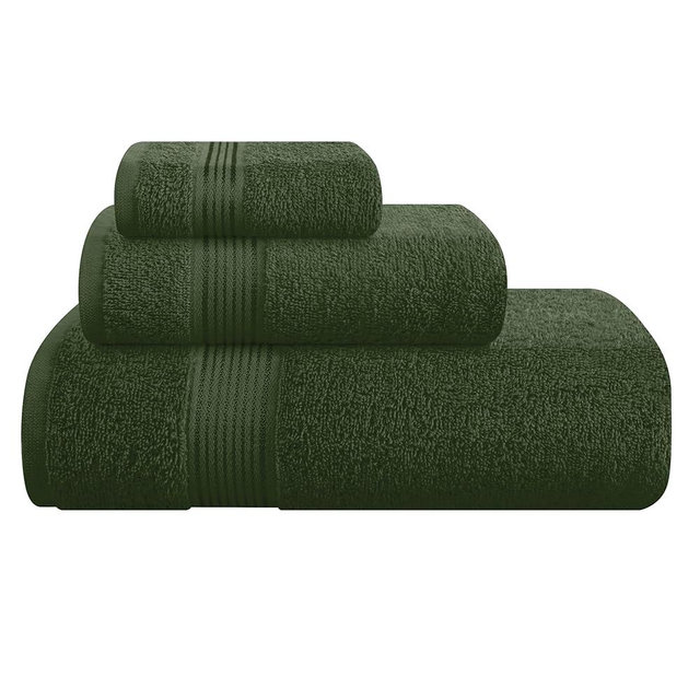 Belizzi Home Ultra Soft 3 Pack Cotton Towel Set, Contains a Bath Towel 28x55 inch, a Hand Towel 16x24 inch & a Wash Coth 12x12 inch, Ideal Everyday use, Compact & Lightweight - Olive Green