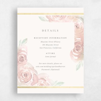 Pale Coral, Beige Wedding Enclosure - Roana Foil