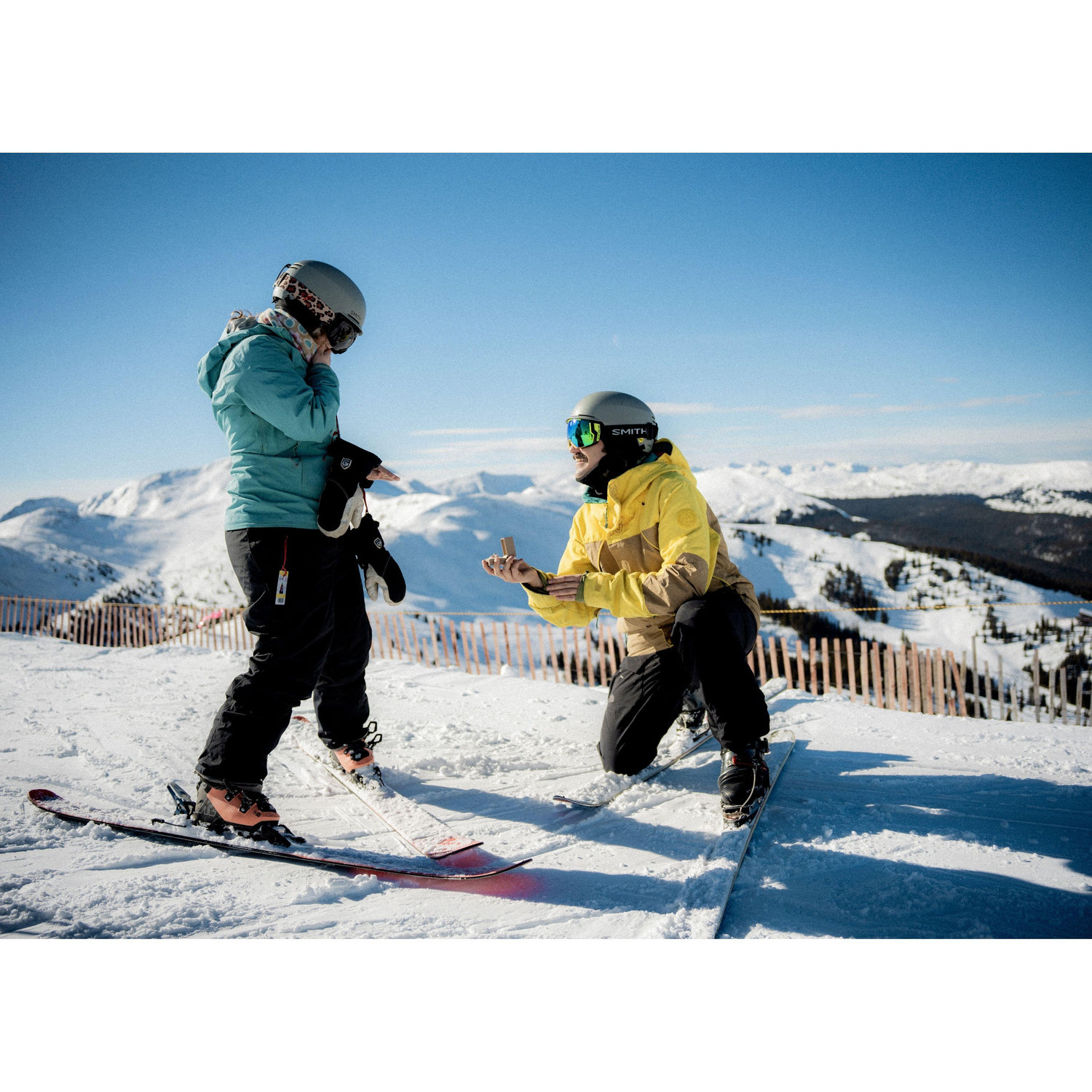 Adam proposing at Copper Mountain, Colorado