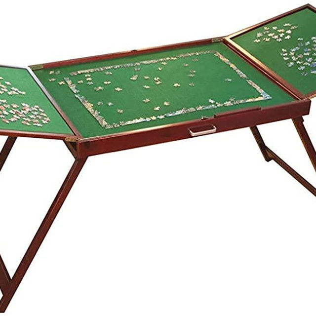 Bits and Pieces - Portable Puzzle Table & Puzzle Storage - Fold-and -Go Jigsaw Puzzle Table w/Felt Surface