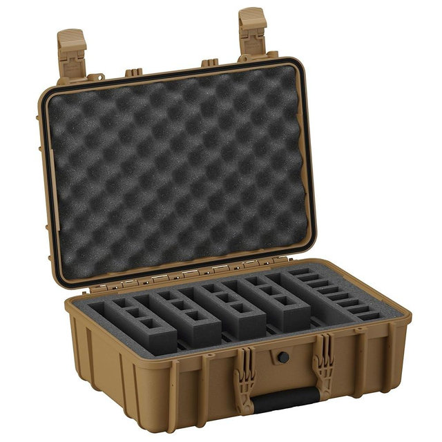 Condition 1 18'' 5 Pistol Case, Model 801, Heavy Duty Waterproof Hard Gun Case with 5 Slot 20 Mag Pre-Cut Foam, TSA Friendly, Made in USA, 18.36"x13.70"x7.03"