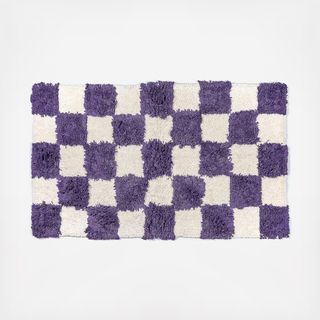 Checkerboard Cotton Bath Rug