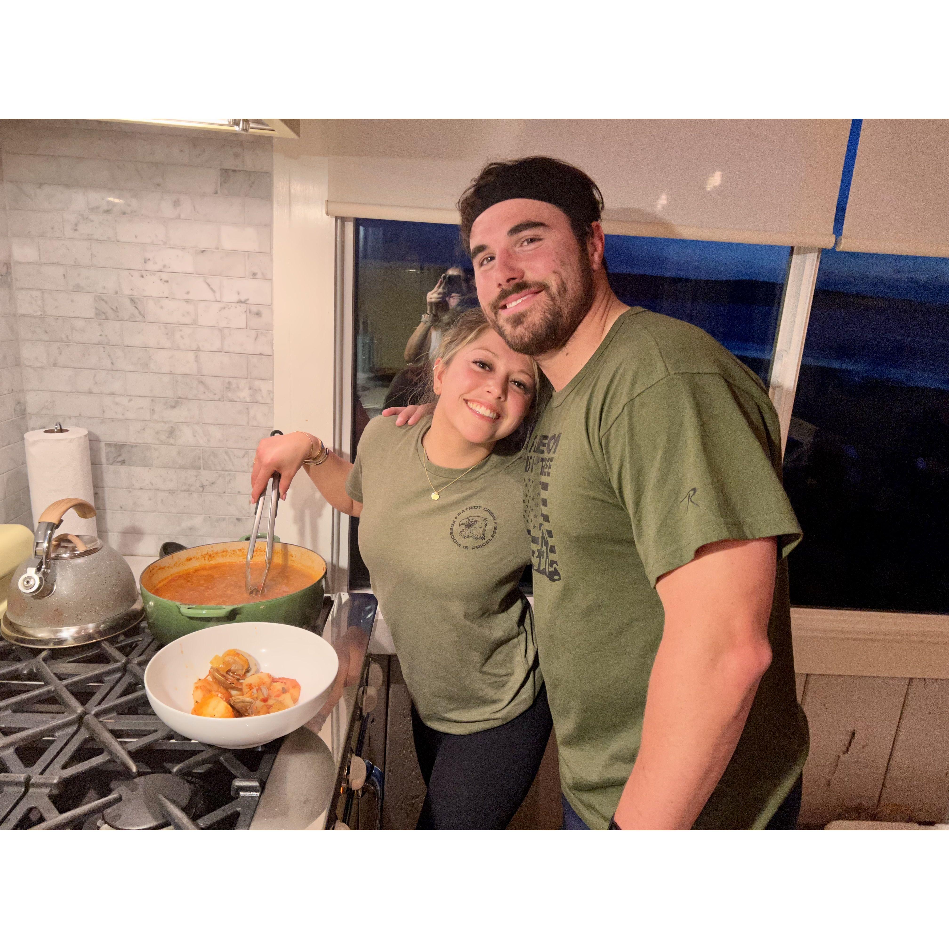 Cioppino makin' at Dillon Beach
