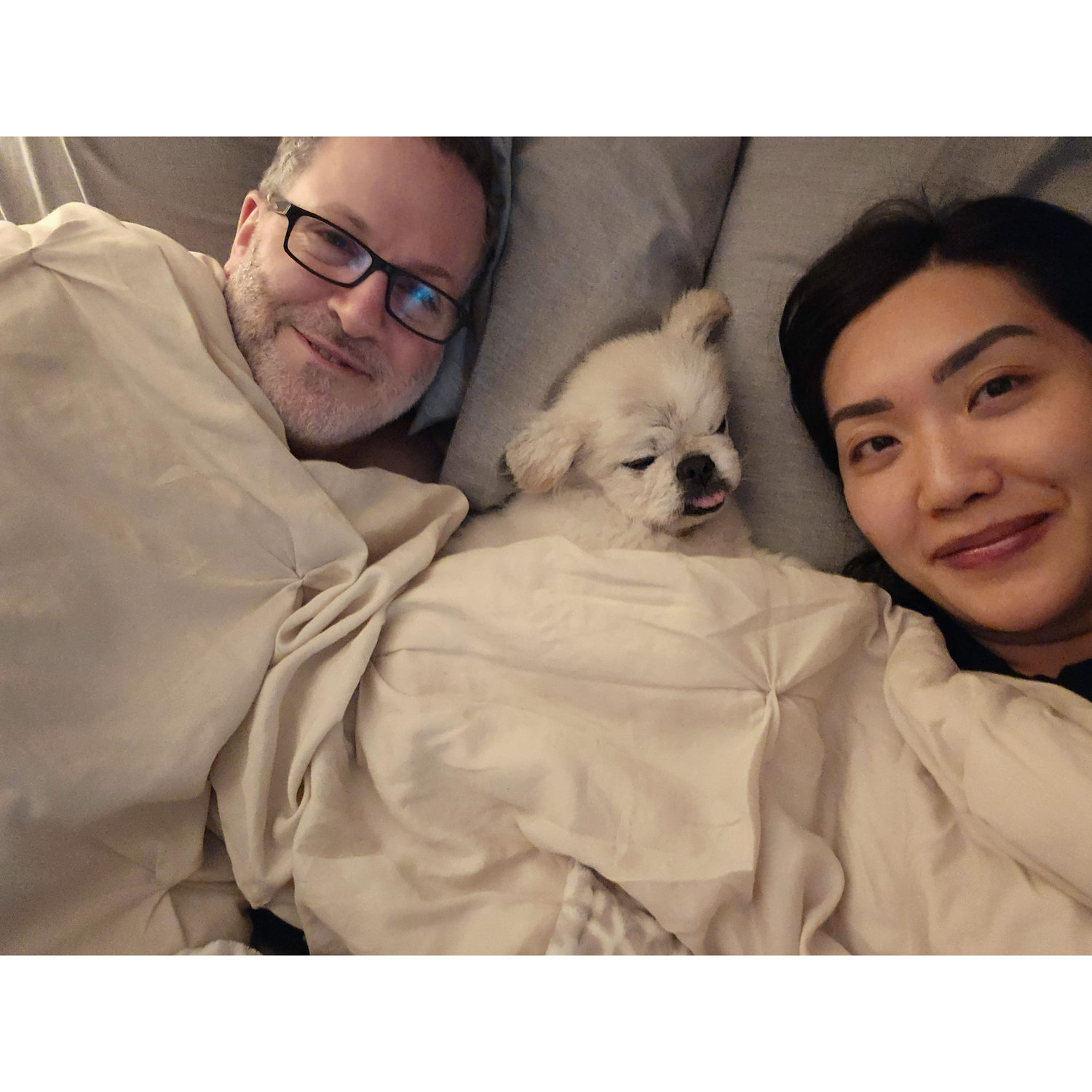 Cuddles with Kuma. Our fav.