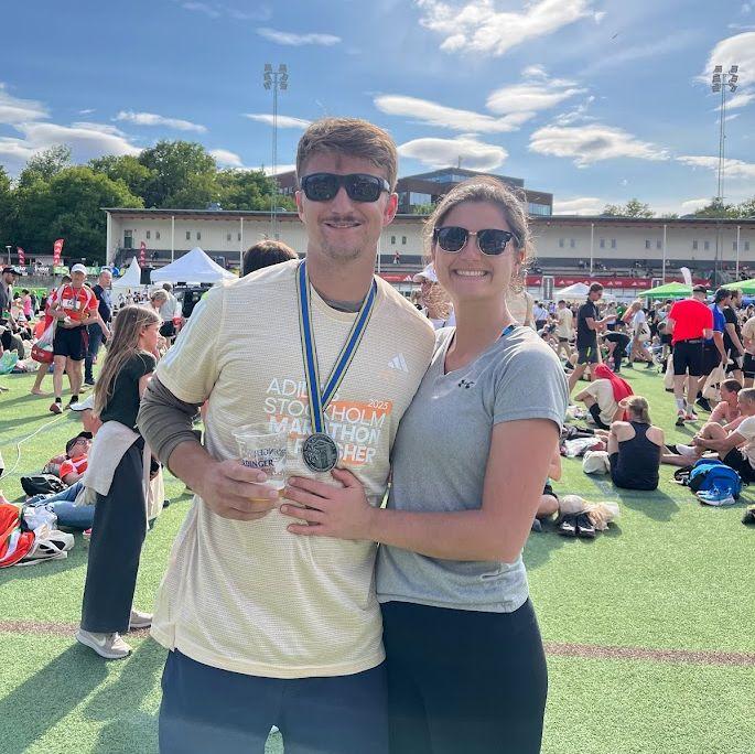 Dave completed a marathon in Stockholm in June 2023.