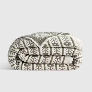 Organic Cotton Jacquard Floral Coverlet, Full/Queen, Dried Sage color