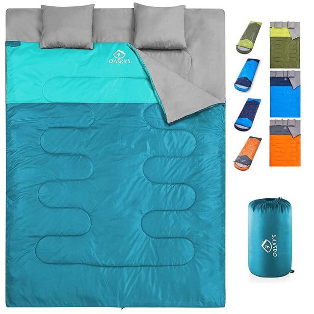 oaskys Camping Sleeping Bag - 3 Season Warm & Cool Weather - Summer, Spring, Fall, Lightweight, Waterproof for Adults & Kids - Camping Gear Equipment, Traveling, and Outdoors