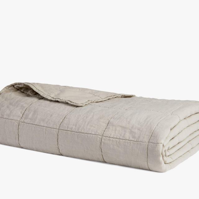 Linen Box Quilt (bone color, king size)